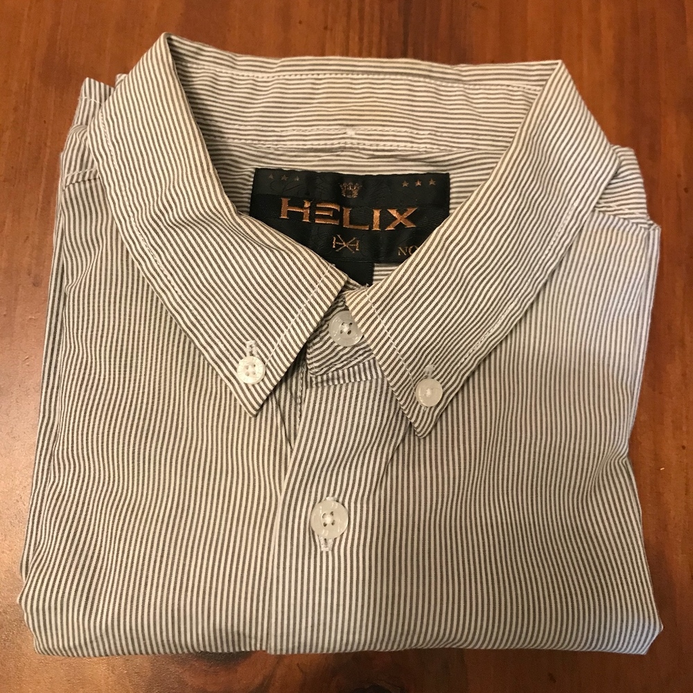 Men's Helix Strip Dress Shirt - Sz M